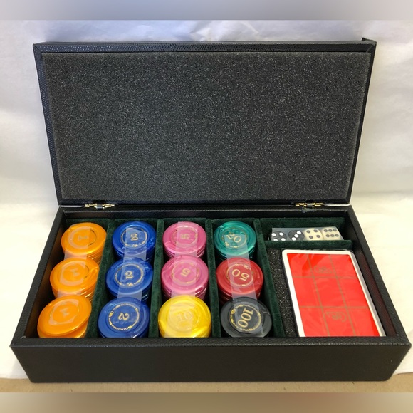 Renzo Romagnoli Luxury Leather Small Poker Set Made in Italy - Picture 3 of 6